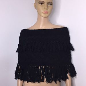 INTERMIX fringe snood scarf